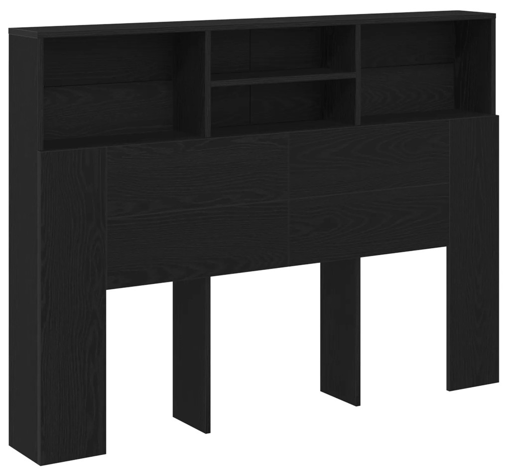vidaXL Κεφαλάς Ντουλάπας - Μαύρος Δρυς, 140 x 19 x 103.5 εκ, Φτιαγμένο από Επεξεργασμένο Ξύλο.