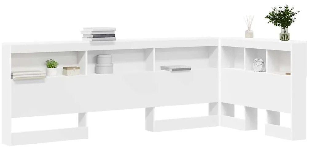 vidaXL Κεφαλάρι Αποθήκης με ράφι Λευκό 90 cm Επεξεργασμένο ξύλο