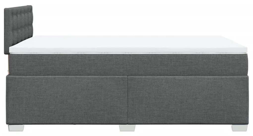 vidaXL Κρεβάτι Boxspring με Στρώμα Σκούρο Γκρι 120x200 εκ. Υφασμάτινο