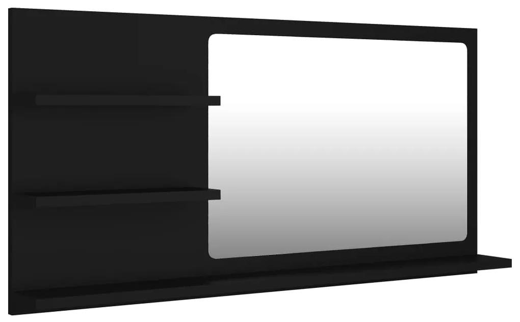 vidaXL Καθρέφτης Μπάνιου Μαύρος 90 x 10,5 x 45 εκ. Μοριοσανίδα