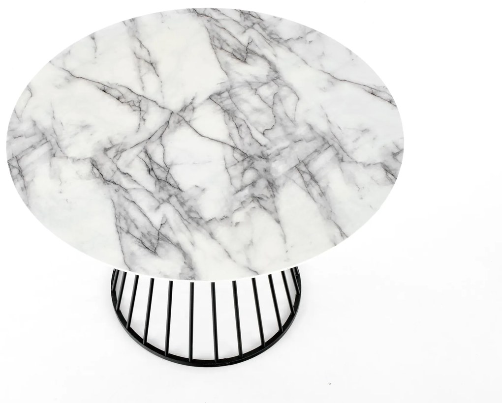 BRODWAY table, color: top - white marble, legs - black DIOMMI V-CH-BRODWAY-ST