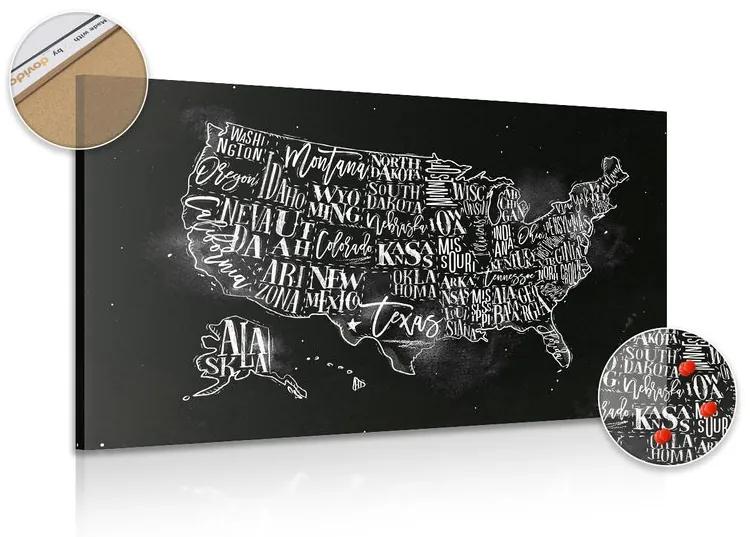 Εικόνα στον εκπαιδευτικό χάρτη των ΗΠΑ από φελλό με μεμονωμένες πολιτείες - 120x80  smiley