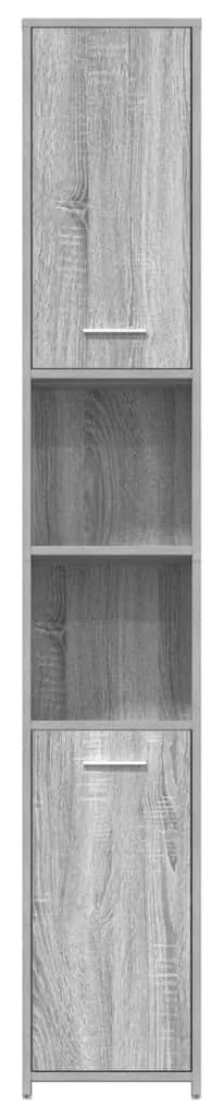 vidaXL Ντουλάπι Μπάνιου Γκρι Sonoma 30x30x183,5 εκ. Επεξεργασμένο Ξύλο