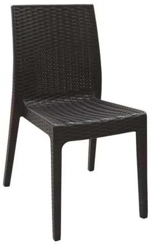 DAFNE Καρέκλα Κήπου - Βεράντας Στοιβαζόμενη, PP Rattan Look, UV Protection, Καφέ 46x55x85cm