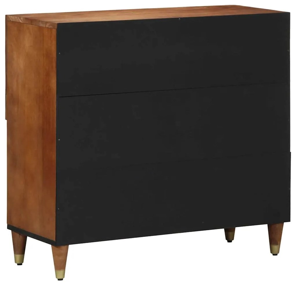 vidaXL Πλαϊνό γραφείο με ράφι Καφέ 80 x 33 x 75 εκ Στερεό ξύλο μάνγκο