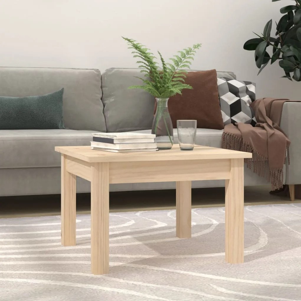 vidaXL Τραπεζάκι Σαλονιού Γκρι 45x45x30 εκ. από Μασίφ Ξύλο Πεύκου