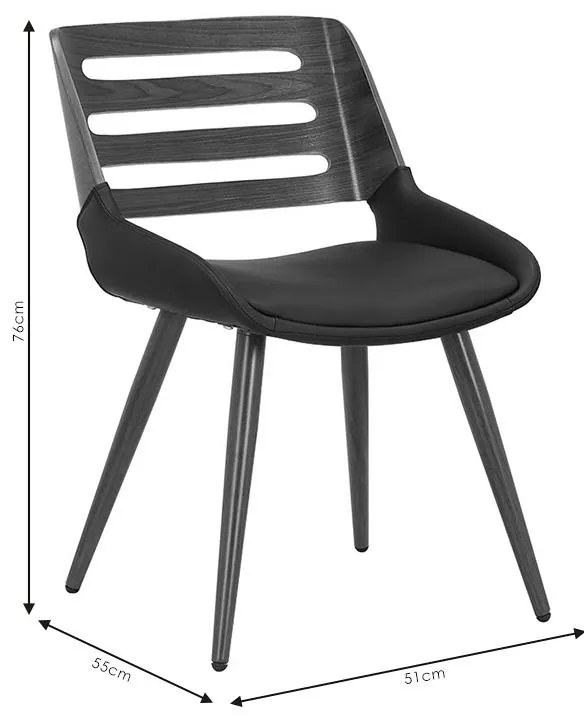 Καρέκλα Brody pu λευκό- πόδι φυσικό 51x55x76 εκ.