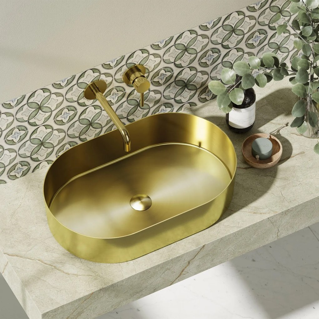 Karag Jupiter Νιπτήρας επικαθήμενος ανοξείδωτος Oro 55x35x11cm