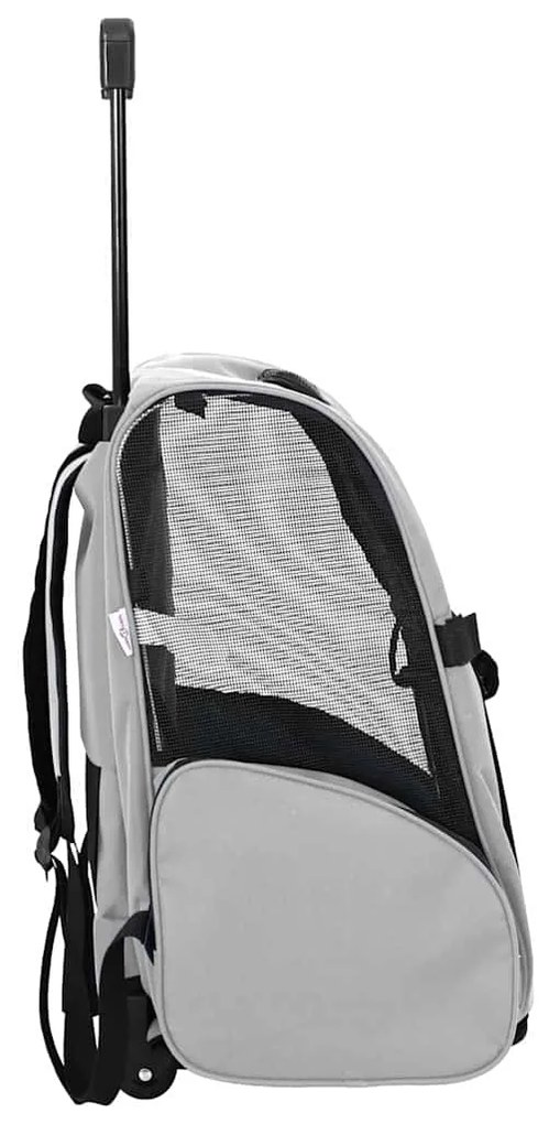 vidaXL Καρότσι Κατοικίδιων 3 σε 1 Γκρι 48x32x57 εκ. από Ύφασμα Oxford