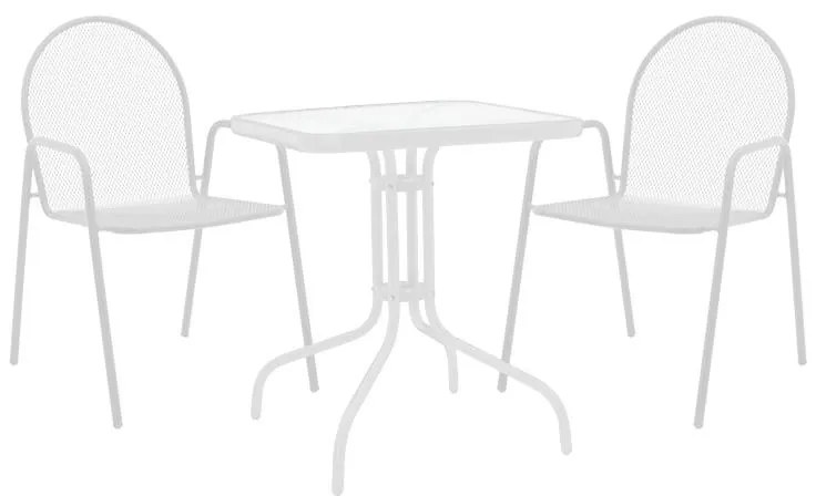 Σετ Κήπου Τραπεζαρία Watson - Tarete 3 τεμ Λευκό Μέταλλο με Τραπέζι 70x70x70εκ. 70x70x70 εκ.