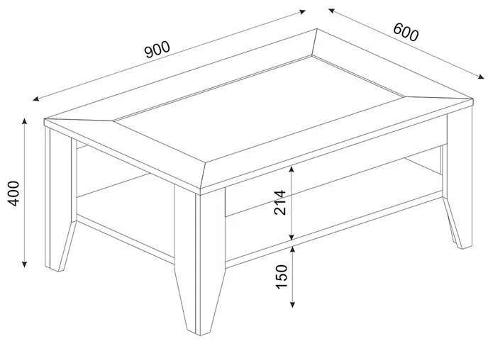 ΤΡΑΠΕΖΑΚΙ ΣΑΛΟΝΙΟΥ MADURA MEGAPAP ΧΡΩΜΑ SAPPHIRE OAK 90X60X40ΕΚ.