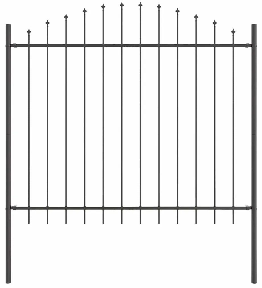 vidaXL Φράχτης Κήπου  με Καπάκι, Γκρι, 10.2x1.5 μ, Χάλυβας