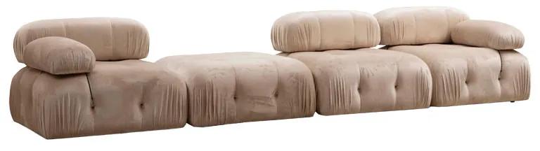 Πολυμορφικός καναπές Divine2 βελουτέ σε χρώμα σκούρο κρεμ 288/190x75εκ - Ύφασμα - 071-001477