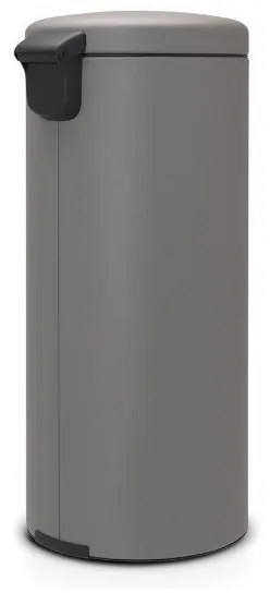 Κάδος με πεντάλ Brabantia NewIcon 1001092, 30 L, Εύκολο κλείσιμο, Αντιολισθητική βάση, Σατινέ φινίρισμα, Γκρι