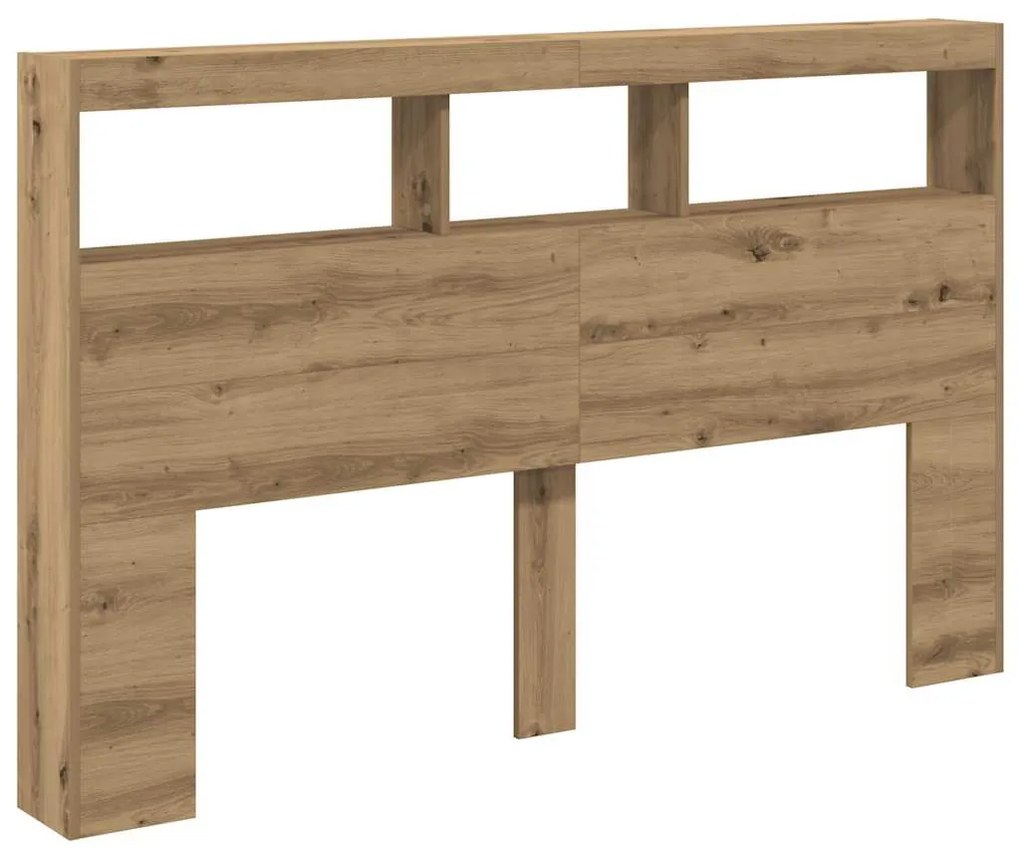 vidaXL Κεφαλάρι με Αποθηκευτικό Χώρο &amp; LED Artisan Δρυς 160x17x102 εκ.