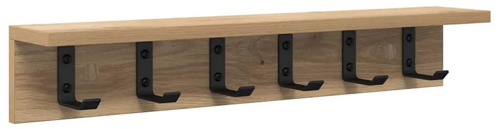 vidaXL Τοίχου Κρεμάστρα με ράφι artisan δρυς 60 x 10.5 x 10.5 εκ