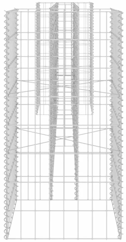 vidaXL Συρματοκιβώτιο Γλάστρα Σχήμα «Η» 260x40x80 εκ. Ατσάλινο Σύρμα