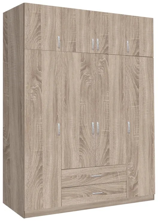 Intrahome Ντουλάπα τετράφυλλη με συρτάρια Royal Intrahome σε sonoma απόχρωση 200x58x230εκ | SKU: INTRAPA-472111172