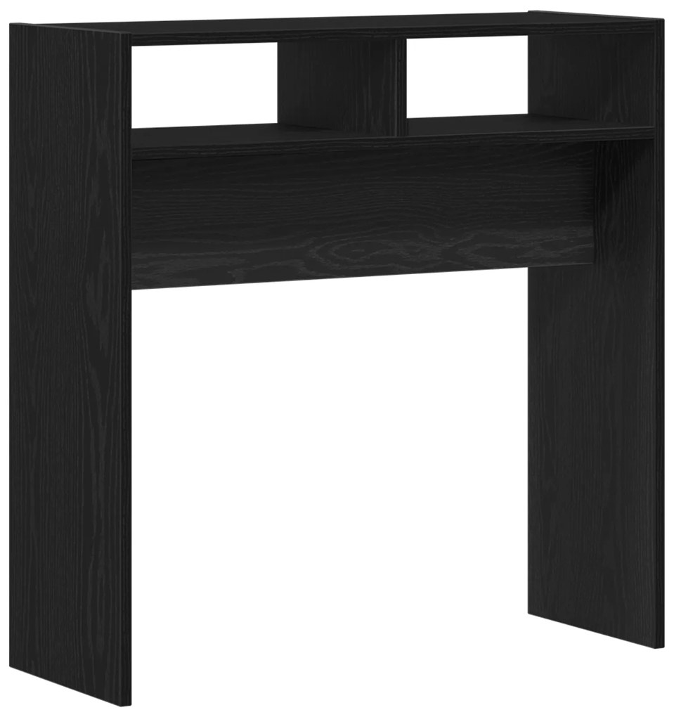 vidaXL Μαύρο Δρυς Τραπέζι Κονσόλας - 78x30x80 εκ. - Φτιαγμένο από Επεξεργασμένο Ξύλο