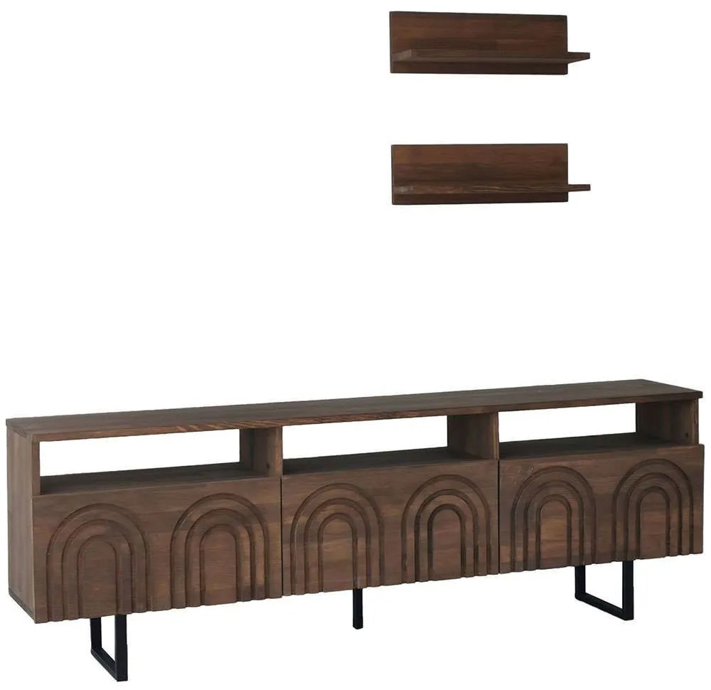 Σύνθεση Τηλεόρασης Helen 552NOS1523 170x30x40cm Walnut