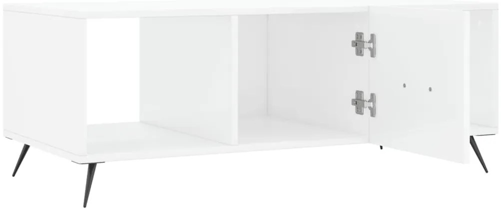 vidaXL Τραπεζάκι Σαλονιού Γυαλ. Λευκό 102x50x40 εκ. Επεξεργ. Ξύλο