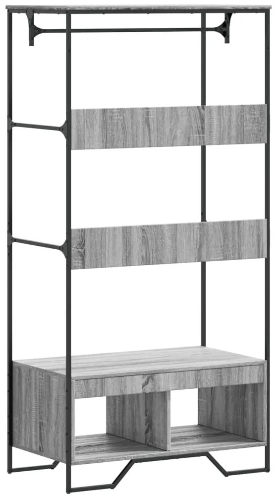 vidaXL Ντουλάπα Γκρι Sonoma 90x50x180 εκ. από Επεξεργασμένο Ξύλο