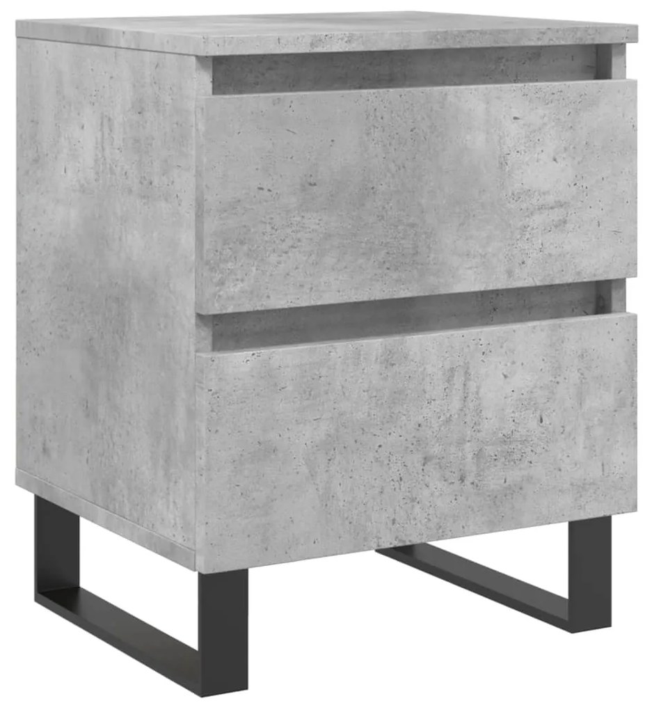 vidaXL Κομοδίνο Γκρι Σκυροδέματος 40 x 35 x 50 εκ. από Επεξεργ. Ξύλο