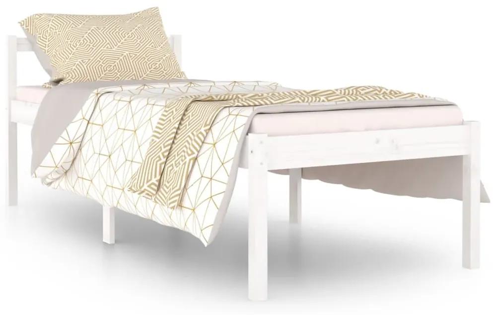 Κρεβάτι Ηλικιωμένων Λευκό 75x190 εκ Μασίφ Πεύκο Small Single - Λευκό