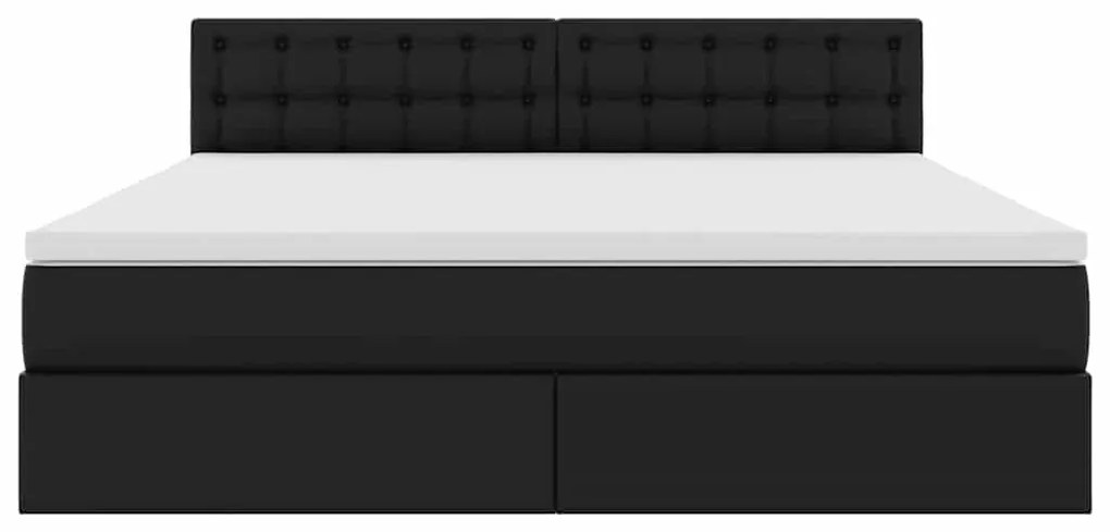 vidaXL Κρεβάτι με αποθηκευτικό χώρο και LED Μαύρο 180 x 200 cm