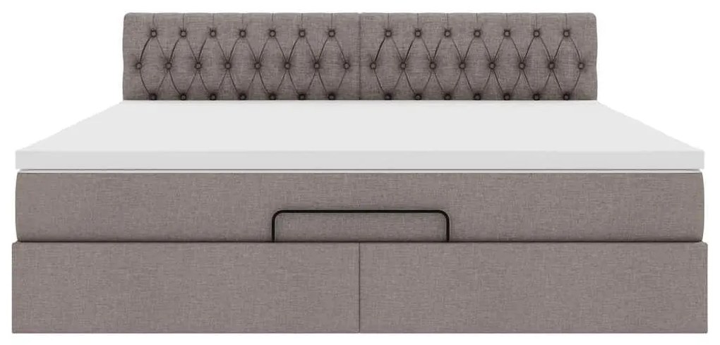 vidaXL Οθωμανικό κρεβάτι με στρώμα Taupe 180x200cm ύφασμα