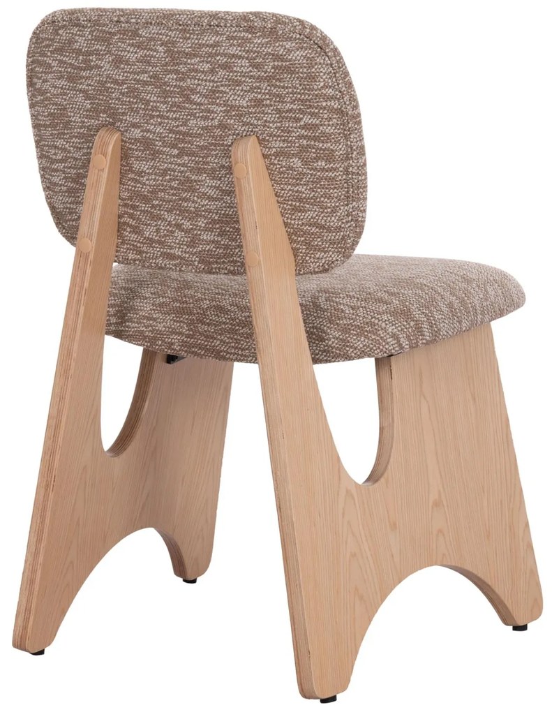 Καρέκλα Τραπεζαρίας BELLISI Καφέ Ύφασμα &amp; Plywood Δρύς 53x56x78Υεκ. 2αδα 53x56x78 εκ.