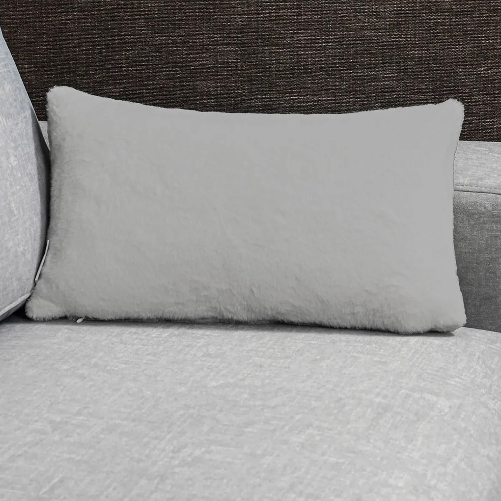 Διακοσμητικό Μαξιλάρι Γούνινο (30x50) Pol Rugs &amp; Mats Rabbit Silver