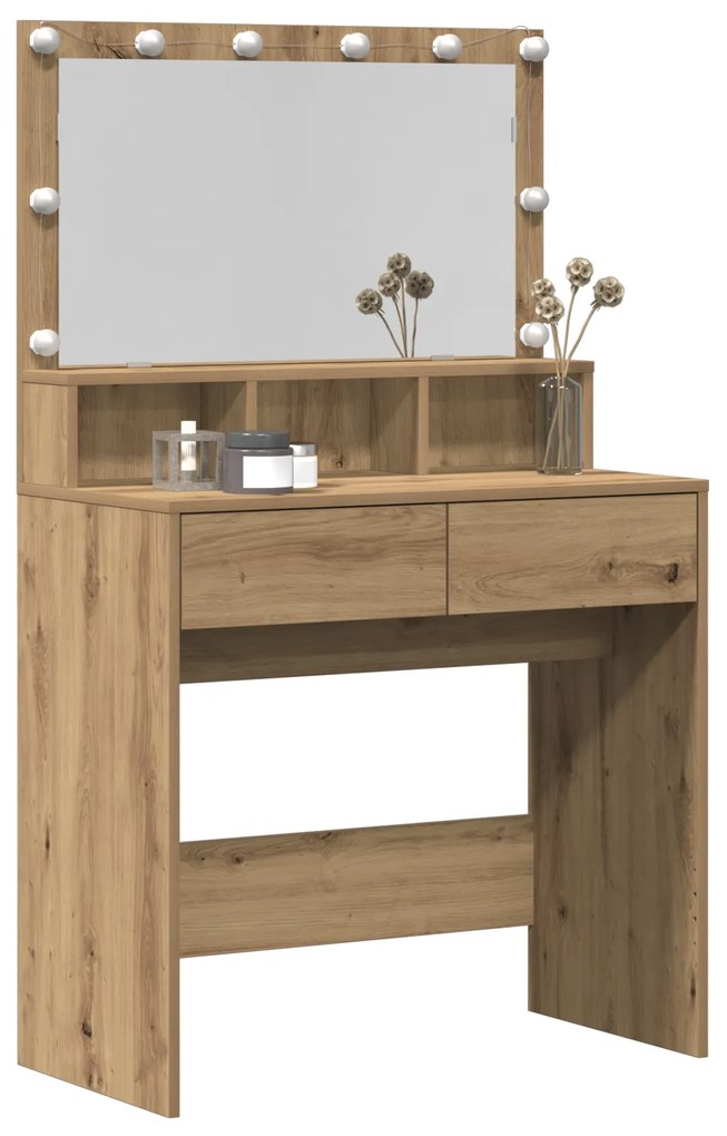 vidaXL Τραπέζι περιποίησης με συρτάρι artisan δρυς 80 x 41 x 134.5 εκ.