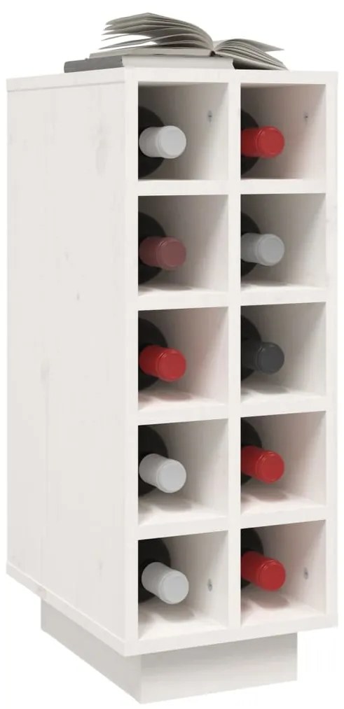 vidaXL Κάβα Κρασιών Λευκή 23 x 34 x 61 εκ. από Μασίφ Ξύλο Πεύκου
