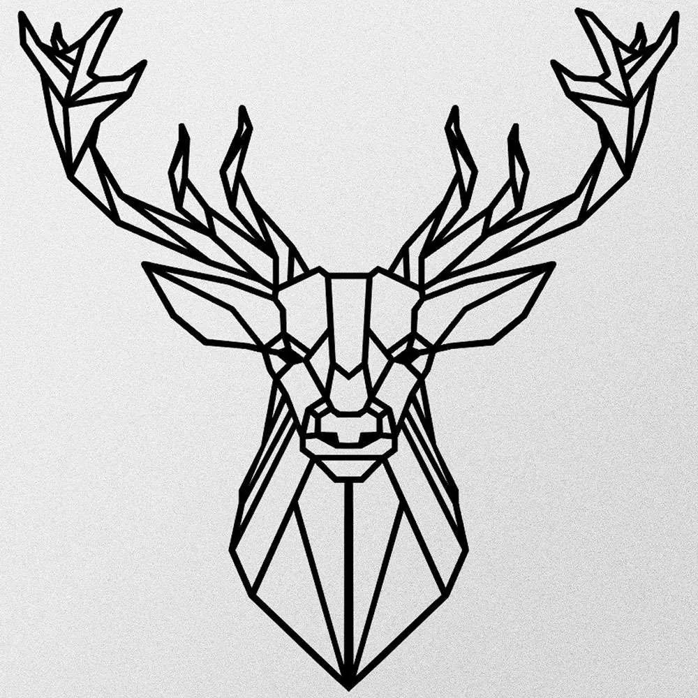 Διακοσμητικό Τοίχου Deer 279ENZ1118 60x65cm Black Wallity Metal