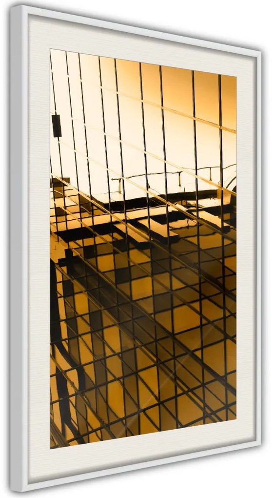 Αφίσα - Steel and Glass (Yellow) - 20x30 - Χρυσό - Χωρίς πασπαρτού