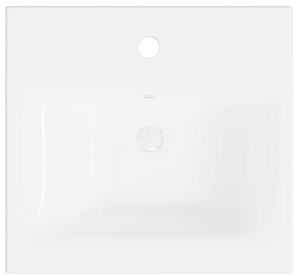Ντουλάπι Μπάνιου με Ενσωμ. Νιπτήρα Λευκό από Επεξεργασμένο Ξύλο - Λευκό