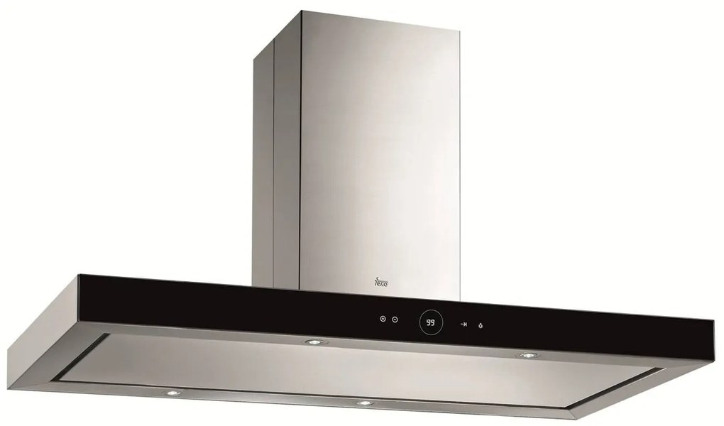 Teka DPL 1185 Island Ecopower Inox/Μαύρο Κρύσταλλο Απορροφητήρας Καμινάδα Οροφής 110 cm Εγγύηση 2+1 Χρόνια