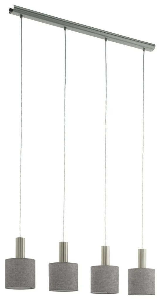 Φωτιστικό Οροφής - Ράγα 97674 Grey Concessa 2 Eglo Metal, Fabric