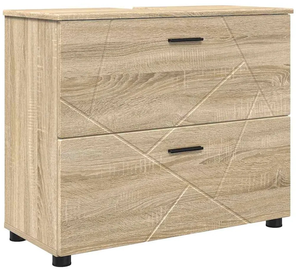 vidaXL Σετ Επίπλων Μπάνιου με συρτάρι με ράφι 4 pcs Δρύς Sonoma