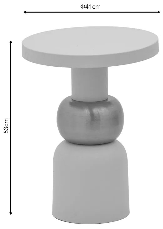 Βοηθητικό τραπέζι Enville Inart κρεμ-χρυσό μέταλλο Φ41x53εκ (1 τεμάχια)