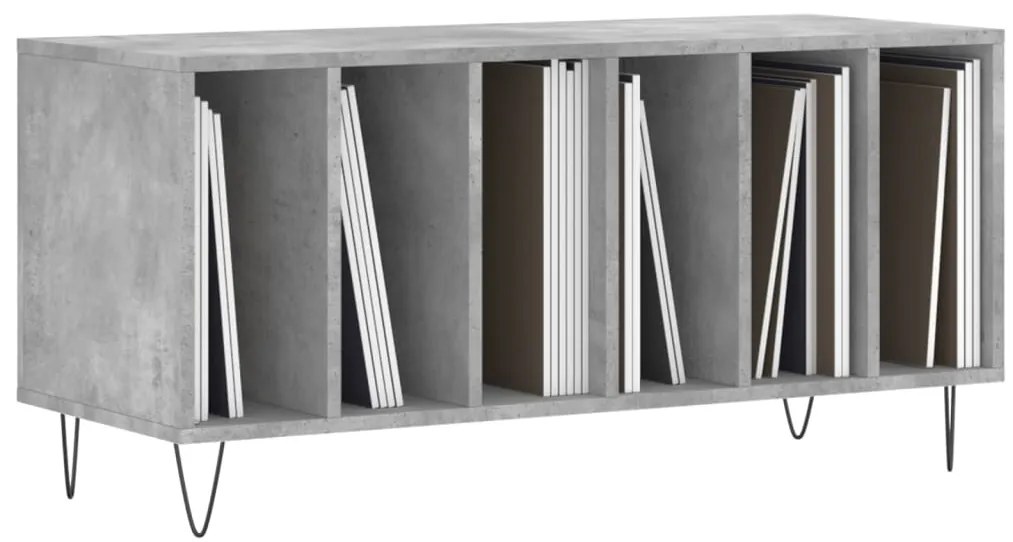 vidaXL Έπιπλο Δίσκων Γκρι Σκυροδέματος 100x38x48 εκ Επεξεργασμένο Ξύλο