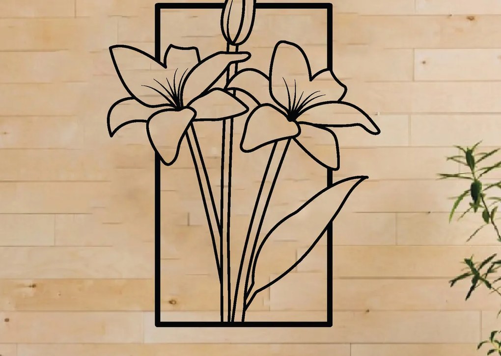 Intra απο ξύλο plywood 3mm-4mm πάχος - Τέχνη διακόσμησης τοίχου λουλουδιών,  κοπής με λέιζερ Δίασταση 40x50 cm INTRAFABR-62966242
