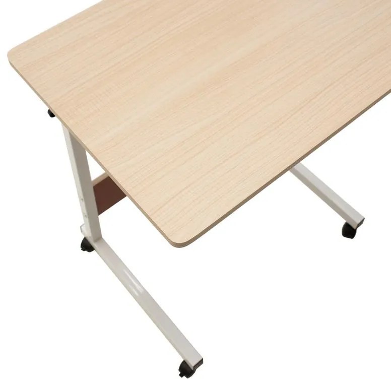 Γραφείο Piper με αυξομείωση ύψους-MDF φυσικό-λευκό 60x40x69-90εκ 60x40x69 εκ.