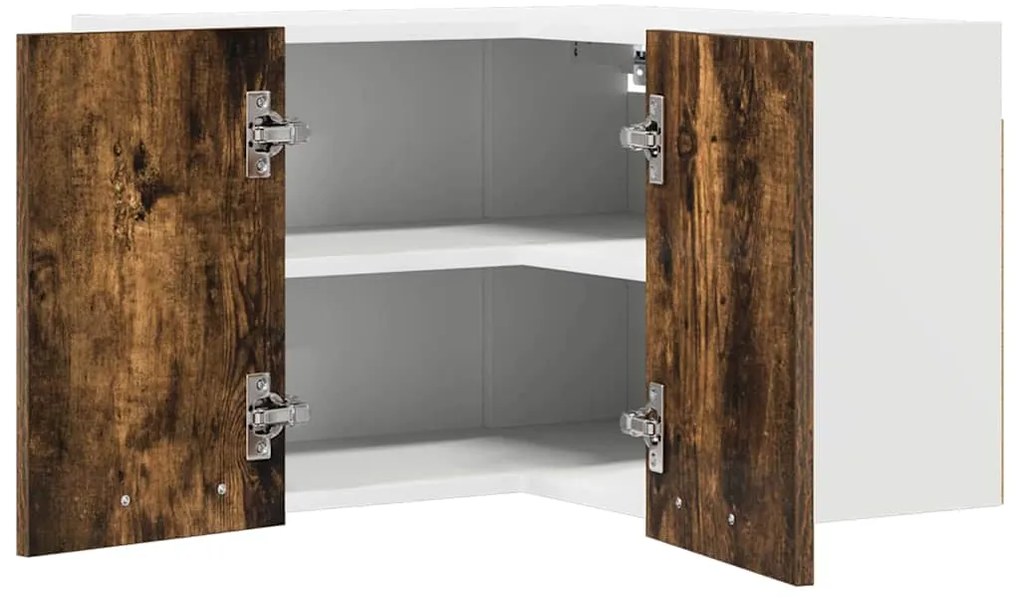 vidaXL Κρεμαστό ντουλάπι Καπνιστός Δρυς και Λευκό 57 x 57 x 40 εκ.