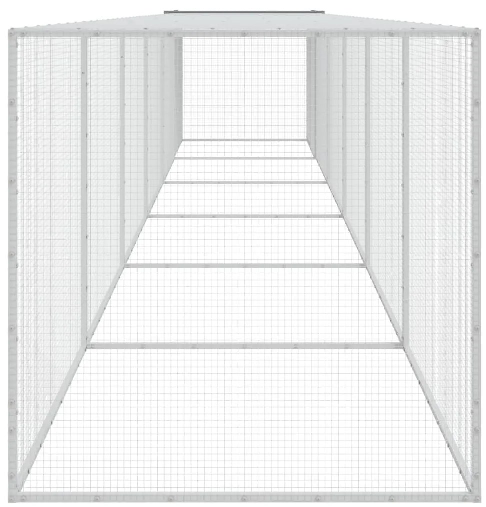 vidaXL Κοτέτσι - Κλουβί με Στέγη Αν. Γκρι 603x98x90 εκ. Γαλβαν. Ατσάλι