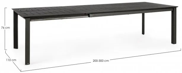 Επεκτεινόμενο Τραπέζι Konnor Γκρι 200/300x110x76εκ. - Γκρι