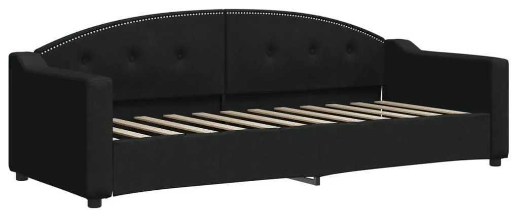 vidaXL Καναπές Κρεβάτι Μαύρος 80 x 200 εκ. Υφασμάτινος