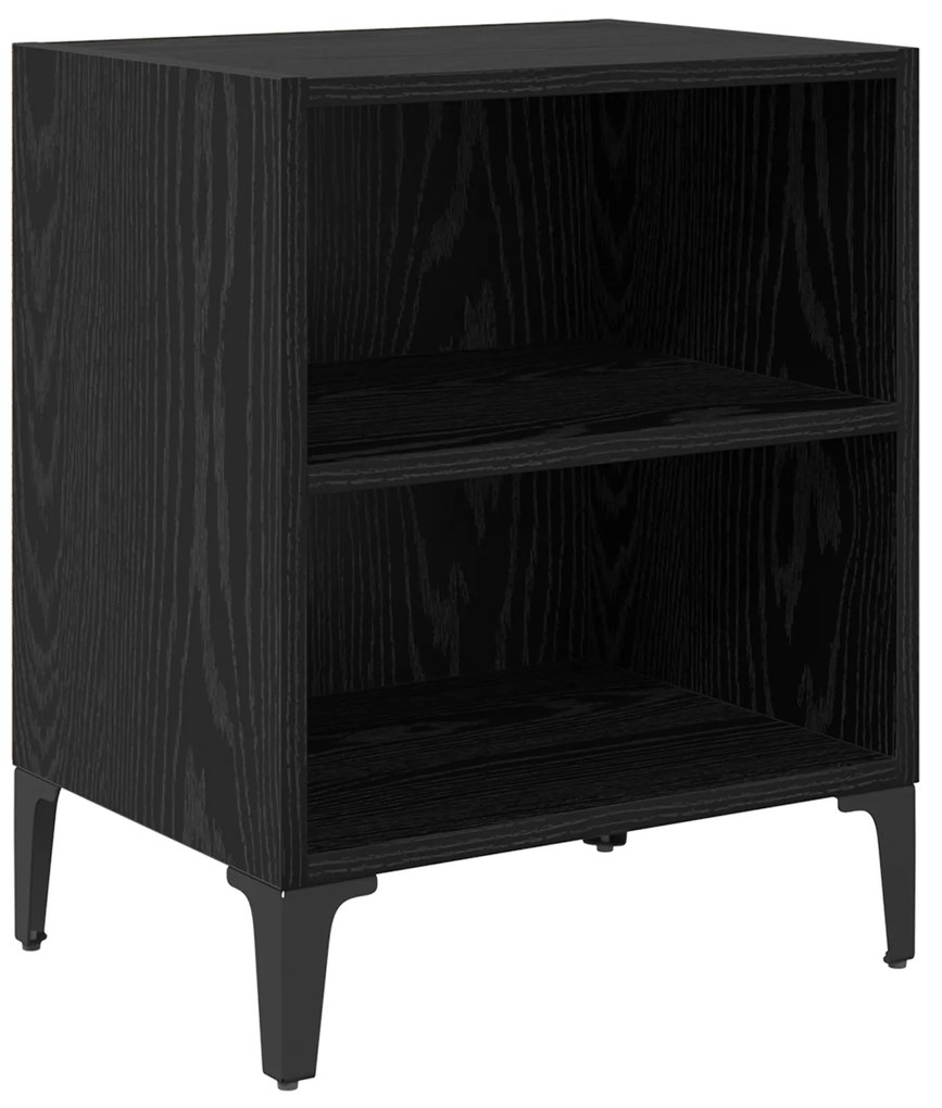 vidaXL Κομοδίνα 2 τεμαχίων Μαύρης Δρυς 40x30x50 εκ. Ξυλείας
