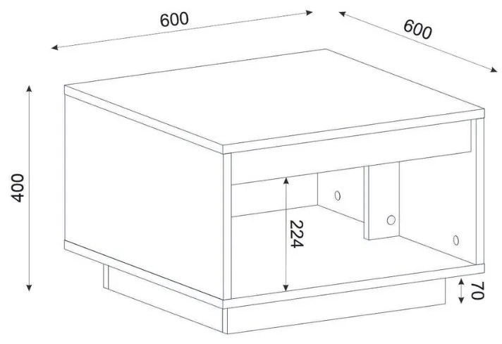 Τραπεζάκι σαλονιού Onda Megapap χρώμα sapphire oak 60x60x40εκ. - GP042-0266,1